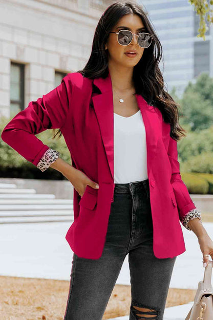 Leopard Lining One-Button Blazer | AdoreStarr