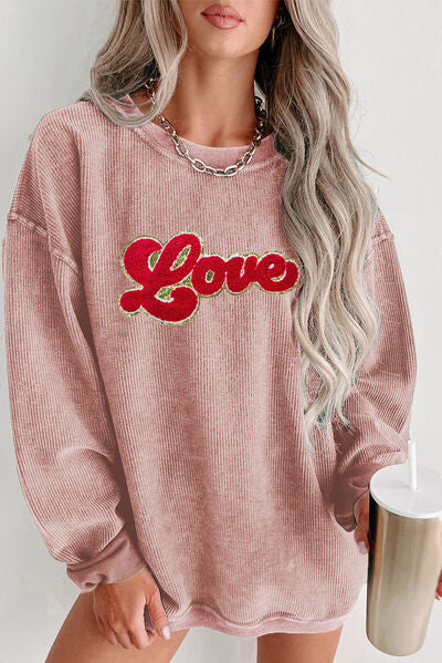 LOVE Dropped Shoulder Sweatshirt | AdoreStarr