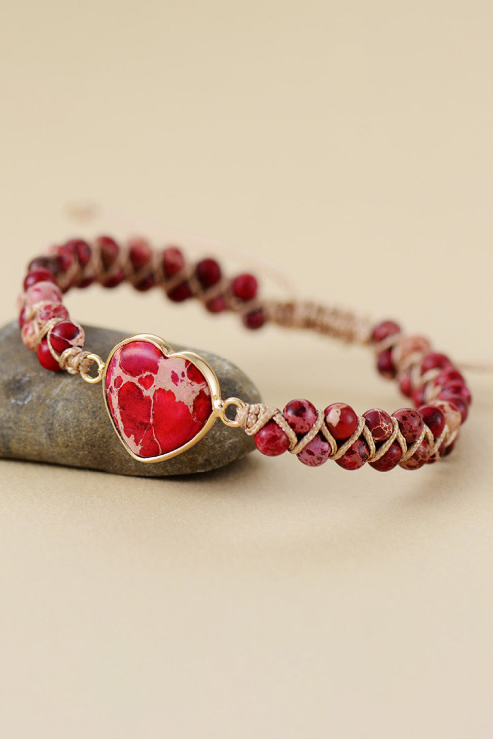 Heart Shape Natural Stone Bracelet | AdoreStarr