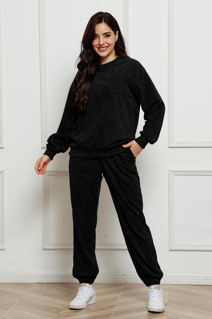 Corduroy Sweatshirt and Sweatpants Set | AdoreStarr