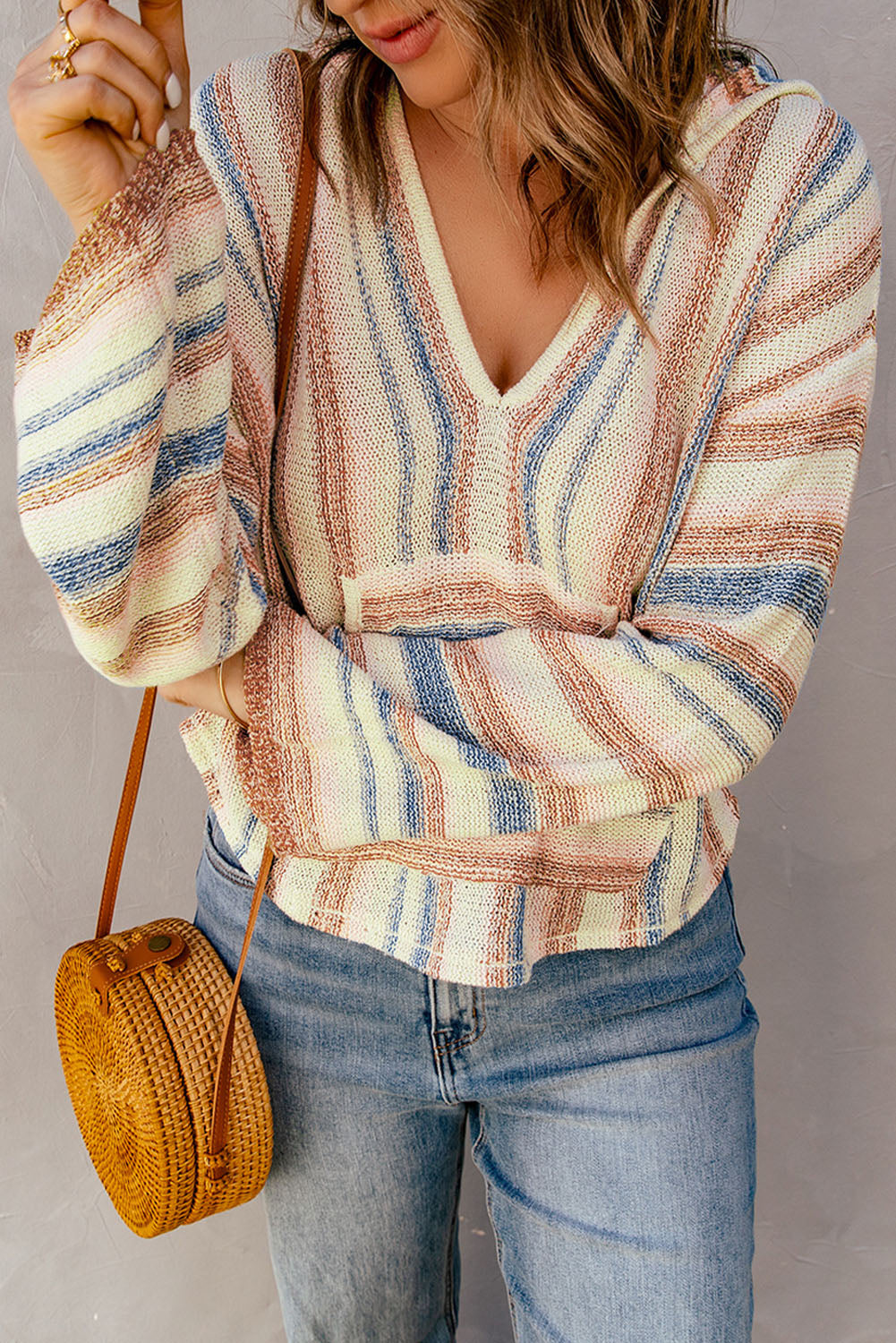 Striped Hooded Sweater | AdoreStarr