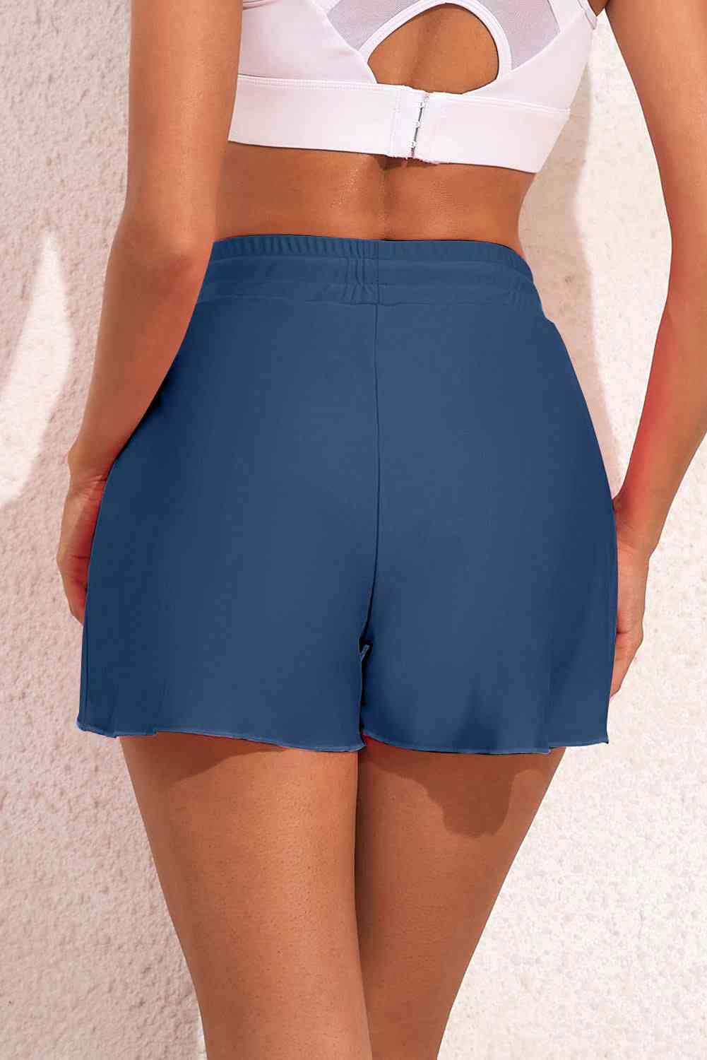 Drawstring Waist Swim Shorts - Peacock Blue