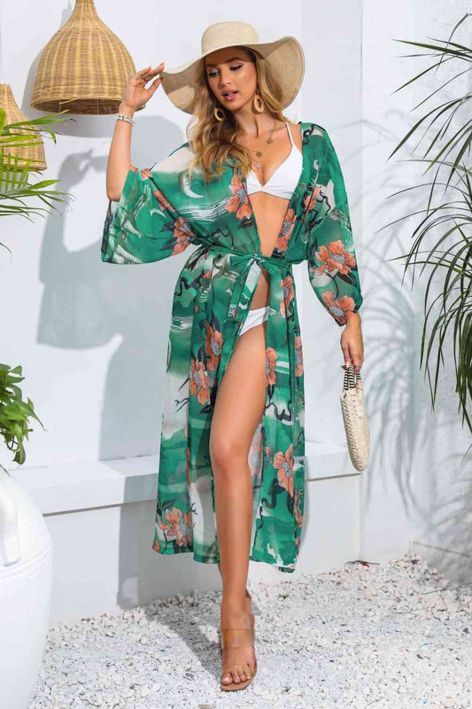 Floral Tie Waist Duster Cover-Up | AdoreStarr