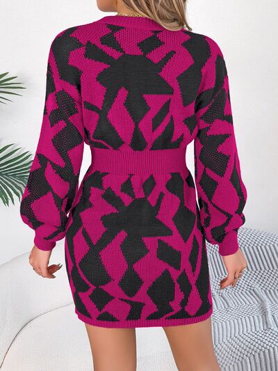 Contrast Cutout Mini Sweater Dress | AdoreStarr