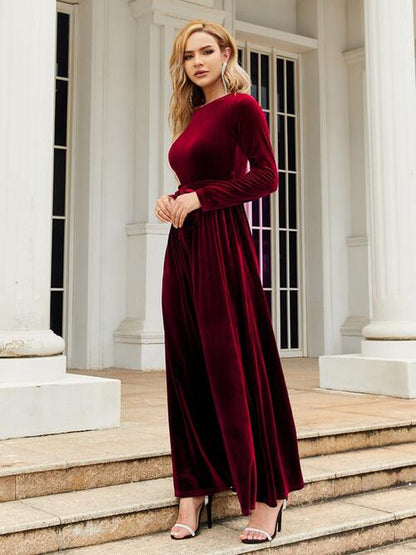 Tie Front Long Sleeve Maxi Dress | AdoreStarr