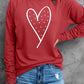 Heart Pearl Detail Round Neck Sweatshirt | AdoreStarr
