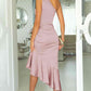 One-Shoulder Asymmetrical Ruffled Dress | AdoreStarr