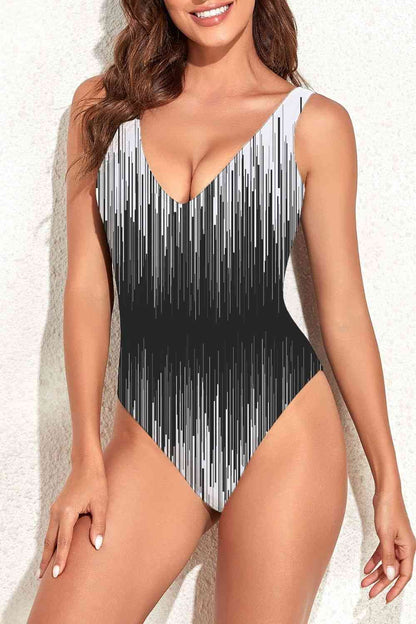 V-Neck Backless One-Piece Swimsuit | AdoreStarr