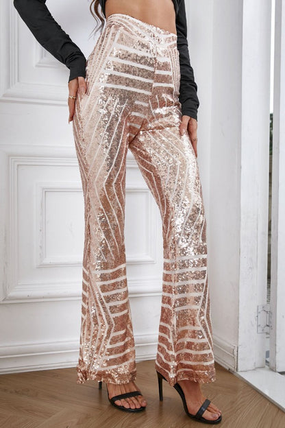 Sequin Flared Pants | AdoreStarr