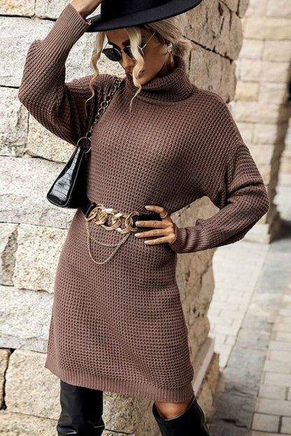 Turtleneck Mini Sweater Dress | AdoreStarr