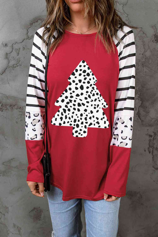 Christmas Tree Graphic Long Sleeve T-Shirt | AdoreStarr