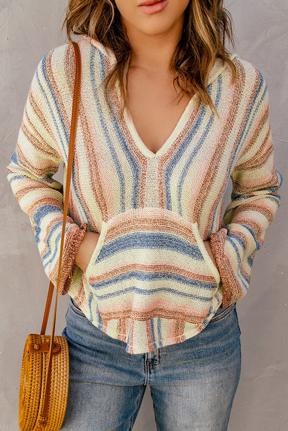 Striped Hooded Sweater | AdoreStarr