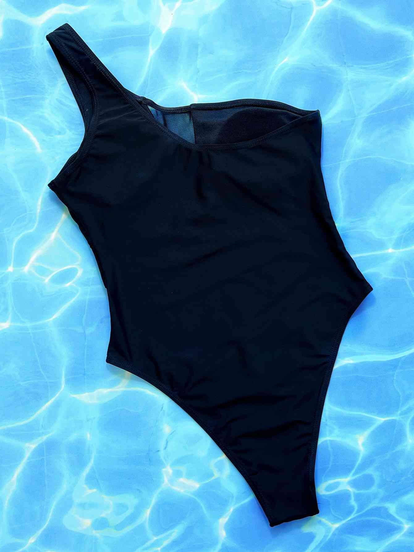 One-Shoulder Sleeveless One-Piece Swimsuit | AdoreStarr