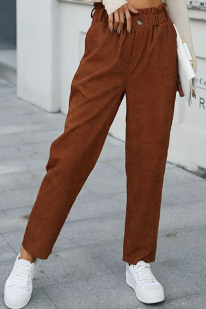 Paperbag Straight Pants | AdoreStarr