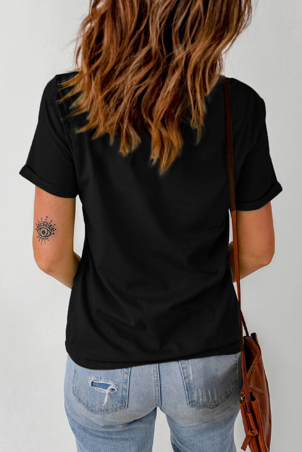 Slogan Graphic Cuffed Sleeve Tee | AdoreStarr