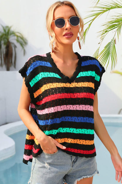 Striped Slit Cover-Up | AdoreStarr