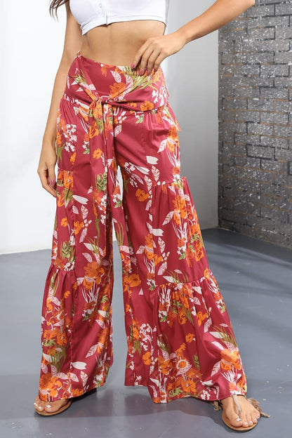 Printed High-Rise Tied Culottes | AdoreStarr