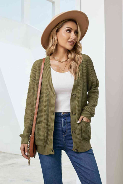 Button Down Pocketed Cardigan | AdoreStarr