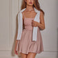 Off-Shoulder Ribbed Top and Mini Cami Dress Set | AdoreStarr