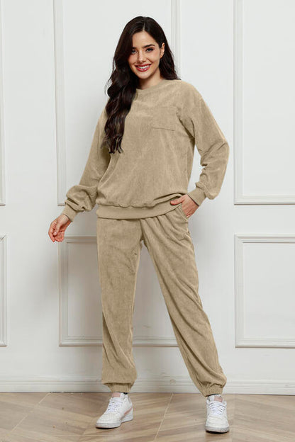 Corduroy Sweatshirt and Sweatpants Set | AdoreStarr